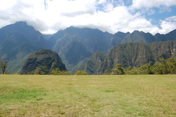 View of the mountains from Machu Picchu - Peru