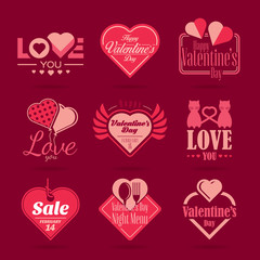 Happy Valentines Day vector icon set