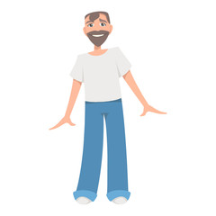 Happy man . Vector illustration in cartoon style