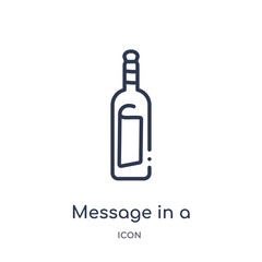 message in a bottle icon from nautical outline collection. Thin line message in a bottle icon isolated on white background.