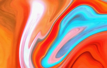 Abstract watercolor background. Marble oil paint in water on paper. Fresh and juicy colors.