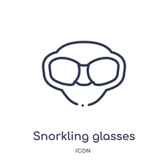 snorkling glasses icon from nautical outline collection. Thin line snorkling glasses icon isolated on white background.