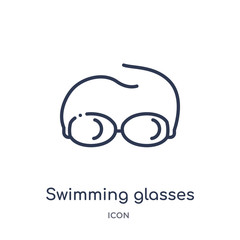 Fototapeta premium swimming glasses icon from nautical outline collection. Thin line swimming glasses icon isolated on white background.