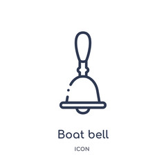 boat bell icon from nautical outline collection. Thin line boat bell icon isolated on white background.