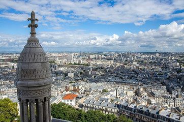View of Paris from the Sacre Coeur in Montmartre hill