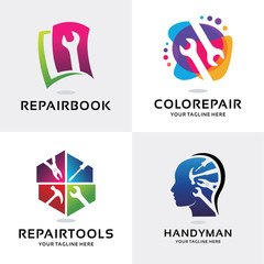 Repair Logo Set Design Template Collection