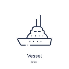 vessel icon from nautical outline collection. Thin line vessel icon isolated on white background.