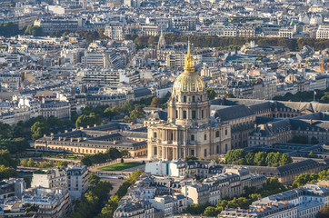 Fototapeta na wymiar Aerial view of Notre dam taken from Montparnasse Tower in Paris, France