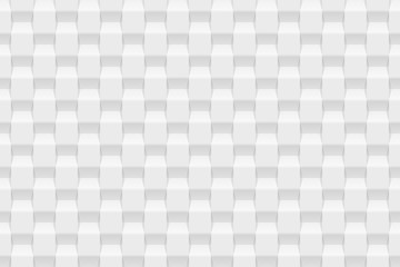 White horizontal seamless tiles texture. Modern volumetric pattern. Vector illustration