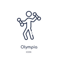 olympia icon from olympic games outline collection. Thin line olympia icon isolated on white background.