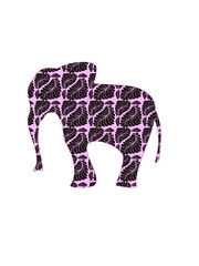 Pink elephant on a white background