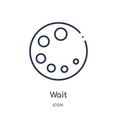 wait icon from orientation outline collection. Thin line wait icon isolated on white background.