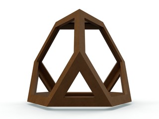 Tetraedron Apotetmimenon Cenon, Leonardo da Vinci, illustration for the Divina Proportione book page 197. 3D model