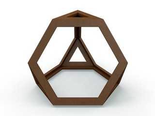 Tetraedron Apotetmimenon Cenon, Leonardo da Vinci, illustration for the Divina Proportione book page 197. 3D model