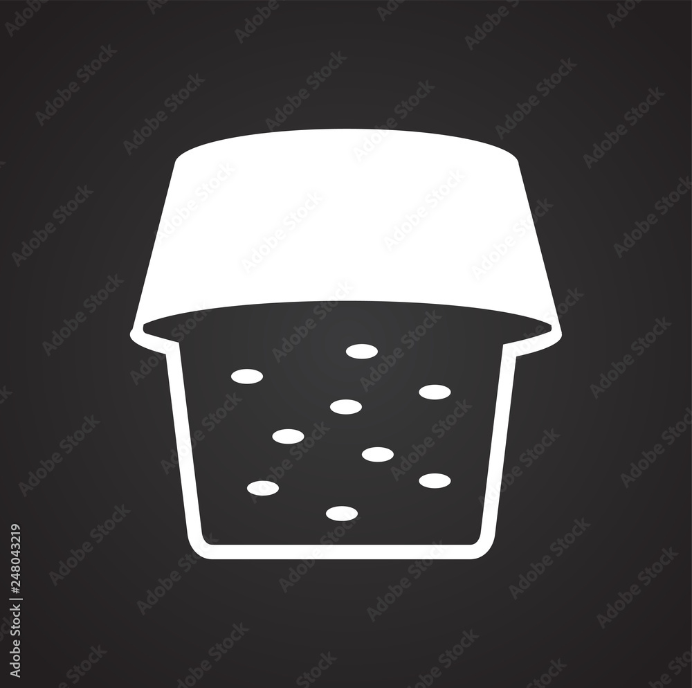Poster cake icon on black background for graphic and web design, modern simple vector sign. internet concep