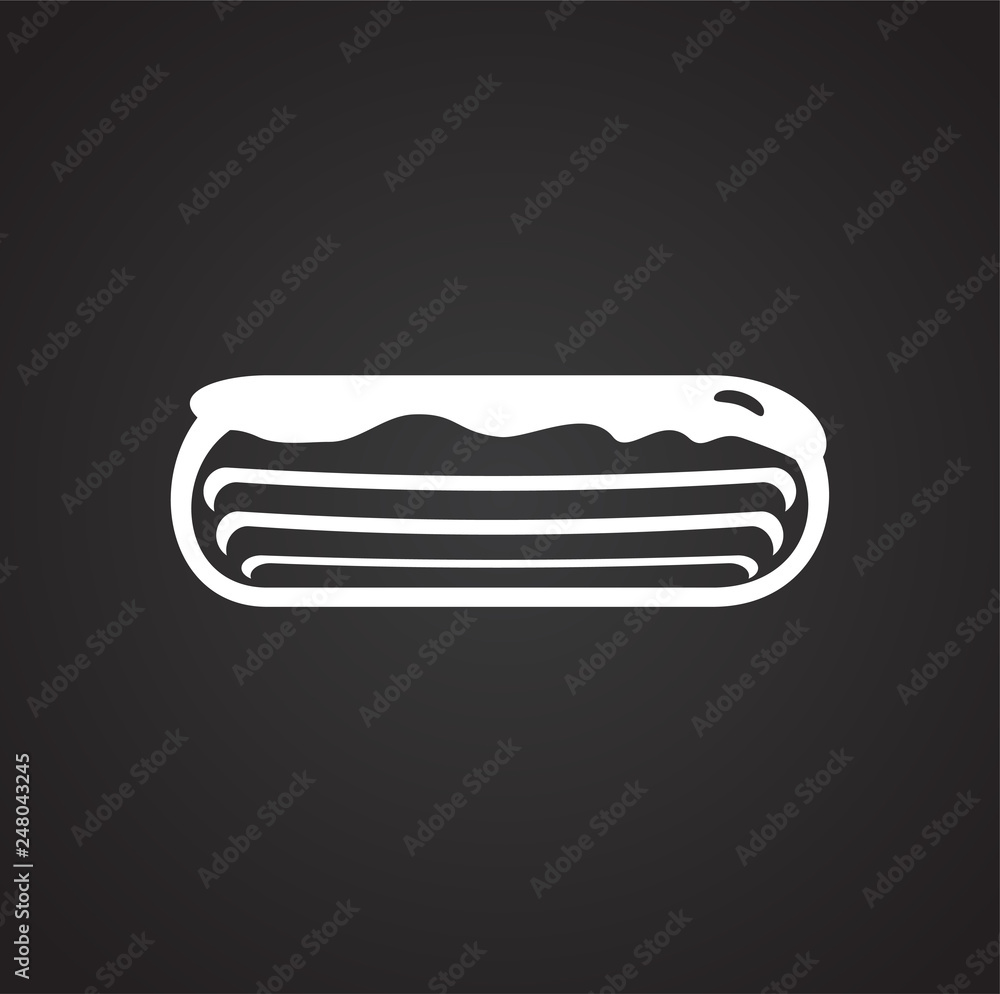 Poster cake icon on black background for graphic and web design, modern simple vector sign. internet concep