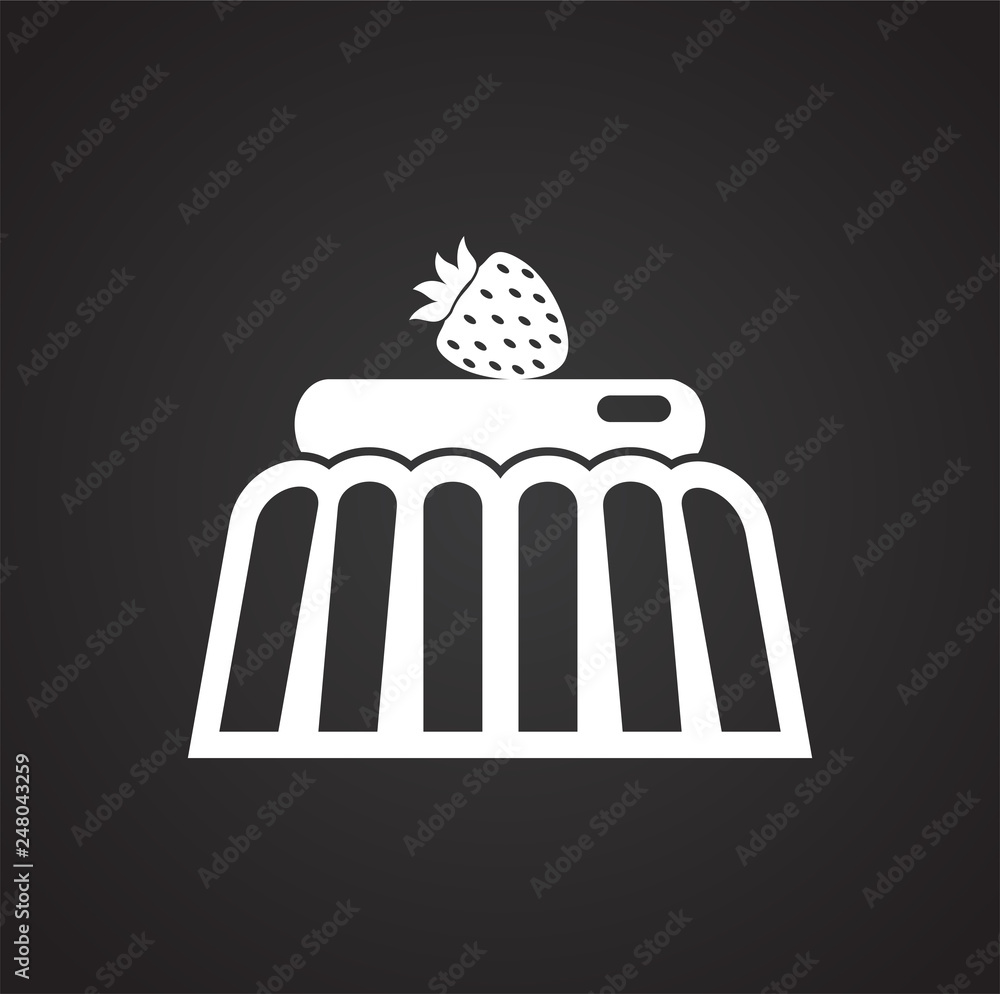 Poster cake icon on black background for graphic and web design, modern simple vector sign. internet concep