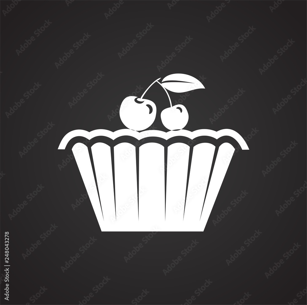 Poster cake icon on black background for graphic and web design, modern simple vector sign. internet concep