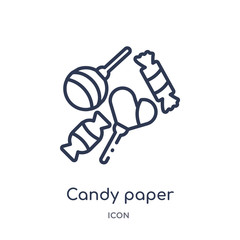 candy paper icon from party outline collection. Thin line candy paper icon isolated on white background.