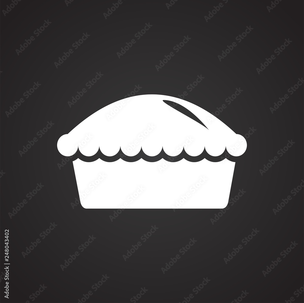 Poster cake icon on black background for graphic and web design, modern simple vector sign. internet concep