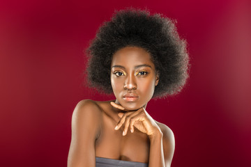 Portrait of a serious afro American woman