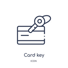 card key icon from payment outline collection. Thin line card key icon isolated on white background.