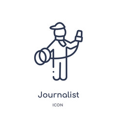 journalist icon from people skills outline collection. Thin line journalist icon isolated on white background.