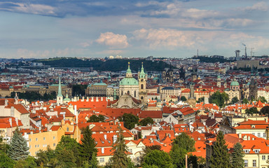 St Salvatore church and green dome and towers