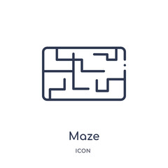 maze icon from people skills outline collection. Thin line maze icon isolated on white background.