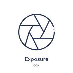 exposure icon from photography outline collection. Thin line exposure icon isolated on white background.