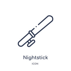 nightstick icon from political outline collection. Thin line nightstick icon isolated on white background.