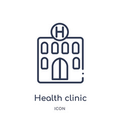 health clinic icon from political outline collection. Thin line health clinic icon isolated on white background.