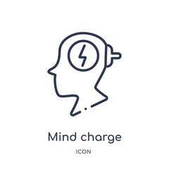 mind charge icon from productivity outline collection. Thin line mind charge icon isolated on white background.