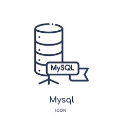 mysql icon from programming outline collection. Thin line mysql icon isolated on white background.