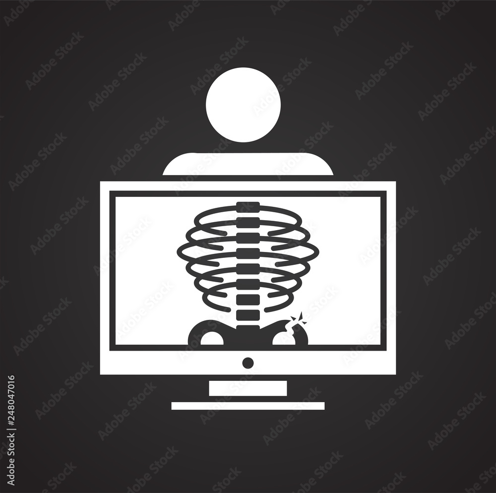 Fototapete x ray icon on black background for graphic and web design, modern simple vector sign. internet conce