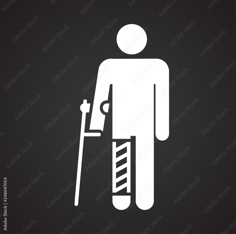 Fototapete disability icon on black background for graphic and web design, modern simple vector sign. internet 