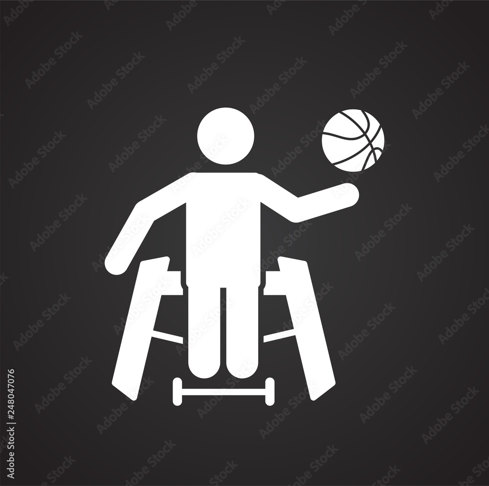 Aufkleber disabled athlete icon on black background for graphic and web design, modern simple vector sign. int