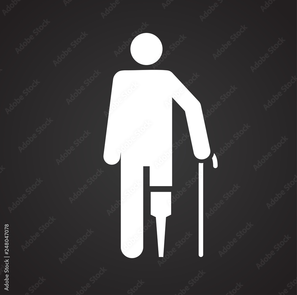 Fototapete disability icon on black background for graphic and web design, modern simple vector sign. internet 
