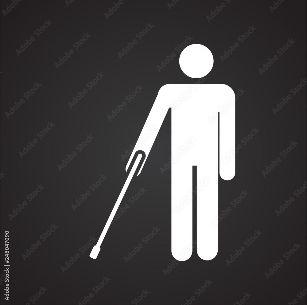 Fototapete disability icon on black background for graphic and web design, modern simple vector sign. internet 