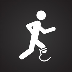 Disabled athlete icon on black background for graphic and web design, Modern simple vector sign. Internet concept. Trendy symbol for website design web button or mobile app