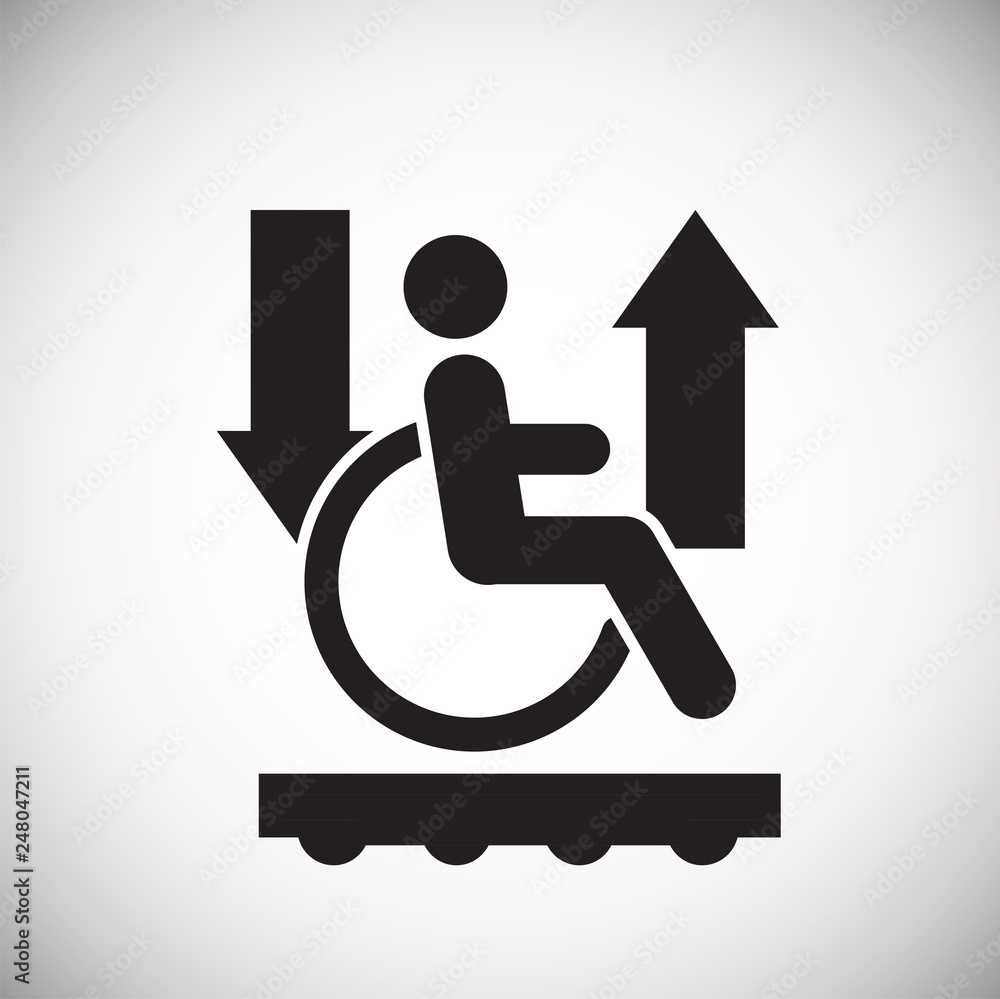 Aufkleber wheelchair lift icon on white background for graphic and web design, modern simple vector sign. inte