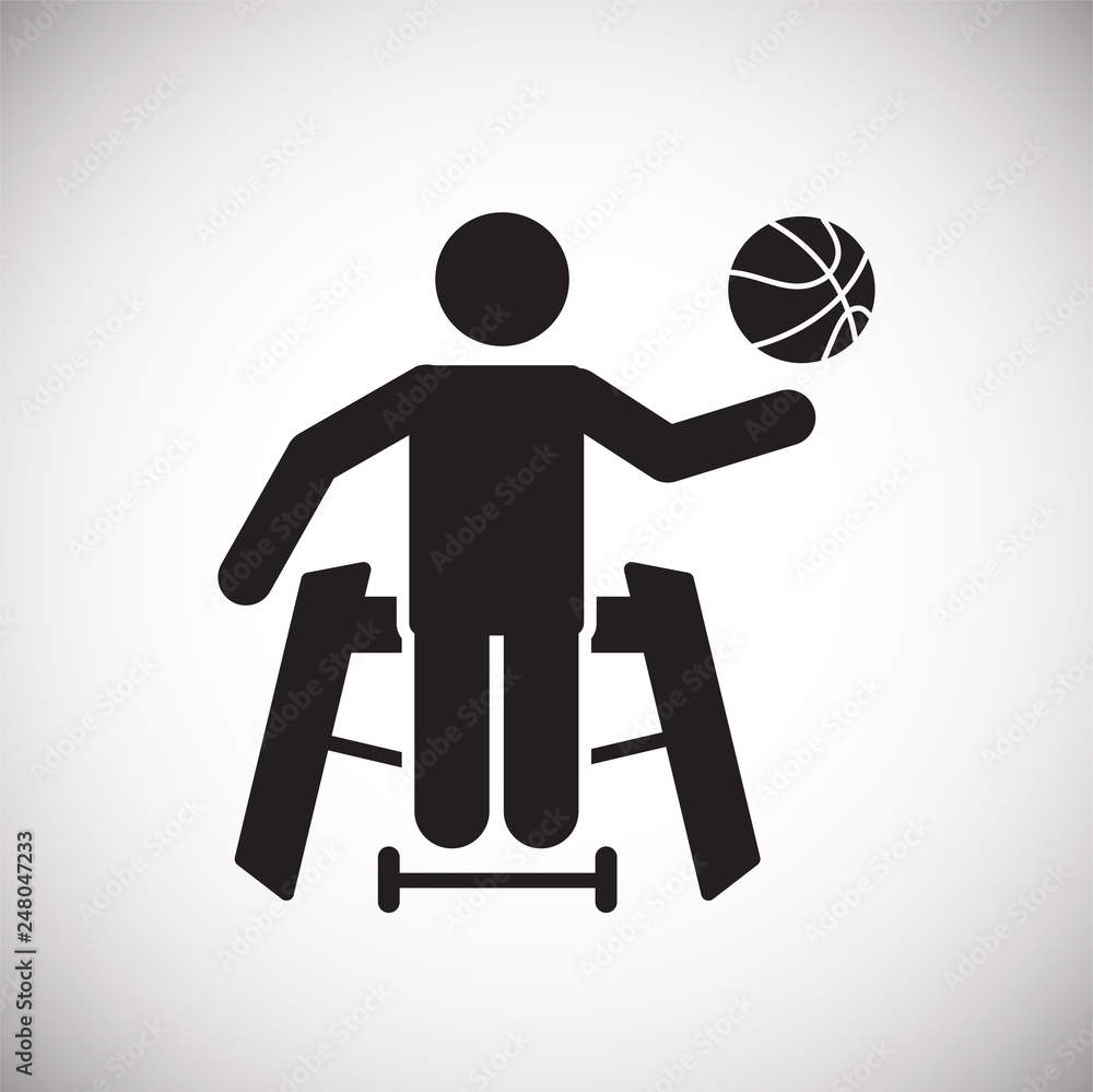 Fototapete disabled athlete icon on white background for graphic and web design, modern simple vector sign. int