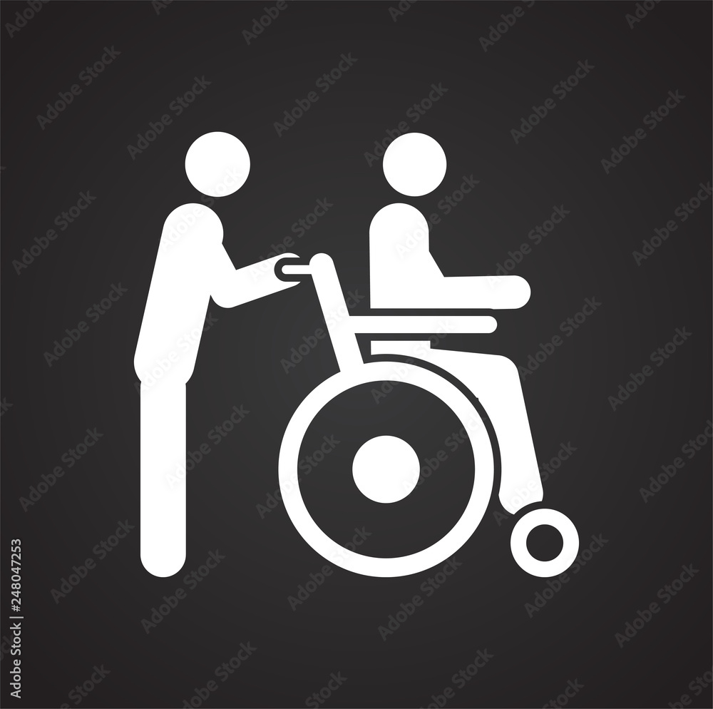 Fototapete disability icon on black background for graphic and web design, modern simple vector sign. internet 