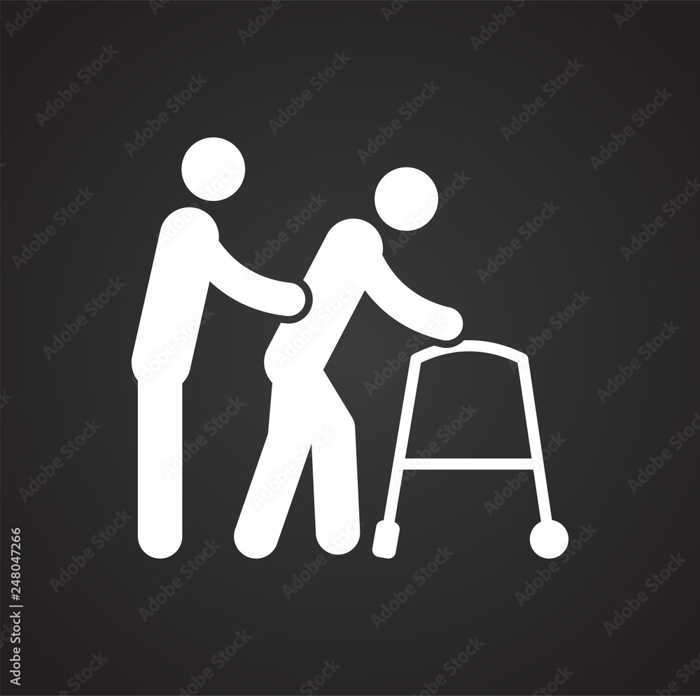Fototapete disability icon on black background for graphic and web design, modern simple vector sign. internet 