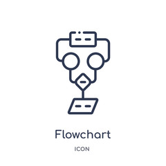 flowchart icon from programming outline collection. Thin line flowchart icon isolated on white background.