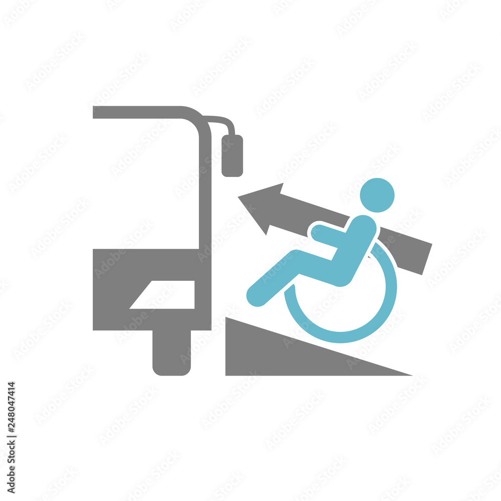 Aufkleber wheelchair lift icon on white background for graphic and web design, modern simple vector sign. inte