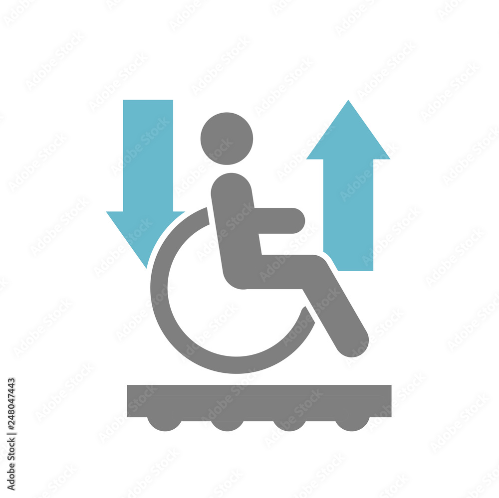 Aufkleber wheelchair lift icon on white background for graphic and web design, modern simple vector sign. inte