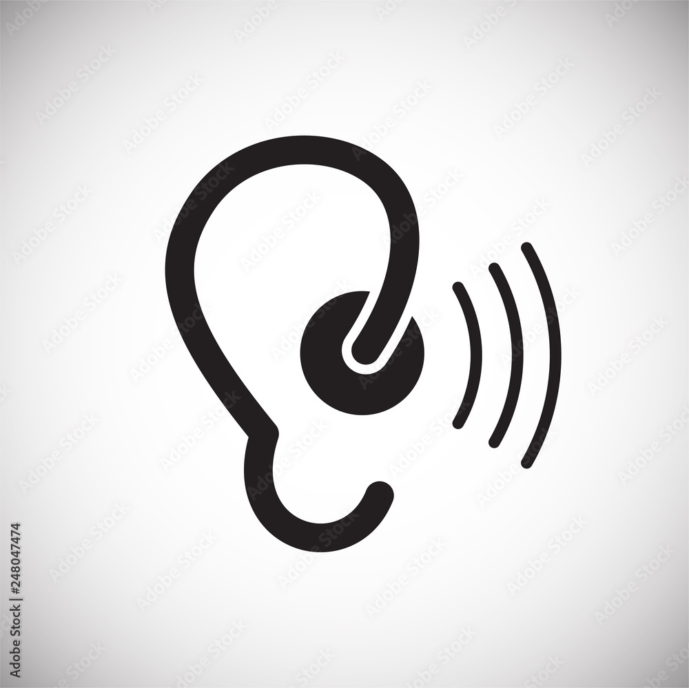 Fototapete deafness icon on white background for graphic and web design, modern simple vector sign. internet co