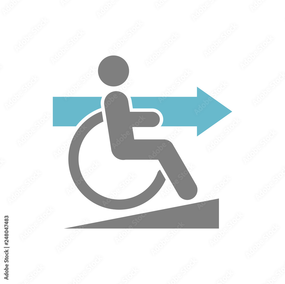 Aufkleber wheelchair lift icon on white background for graphic and web design, modern simple vector sign. inte