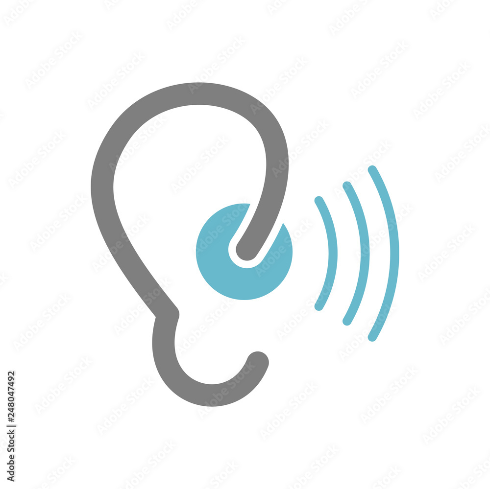 Fototapete deafness icon on white background for graphic and web design, modern simple vector sign. internet co